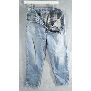 VTG Carhartt B21 DST Flannel Lined Jeans Mens 34x30 Workwear Farming Outdoors US